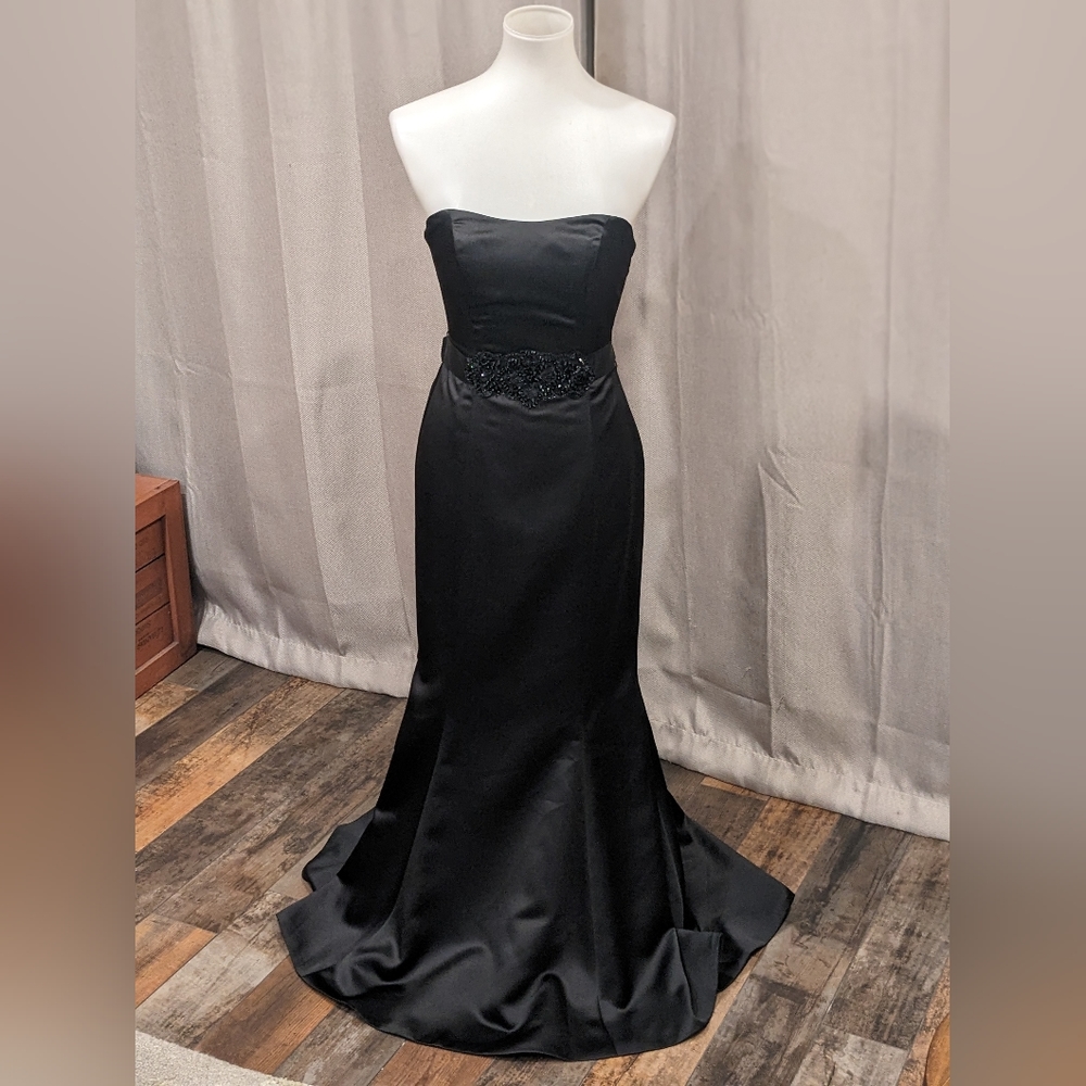 Lazaro Black Strapless formal dress size 4